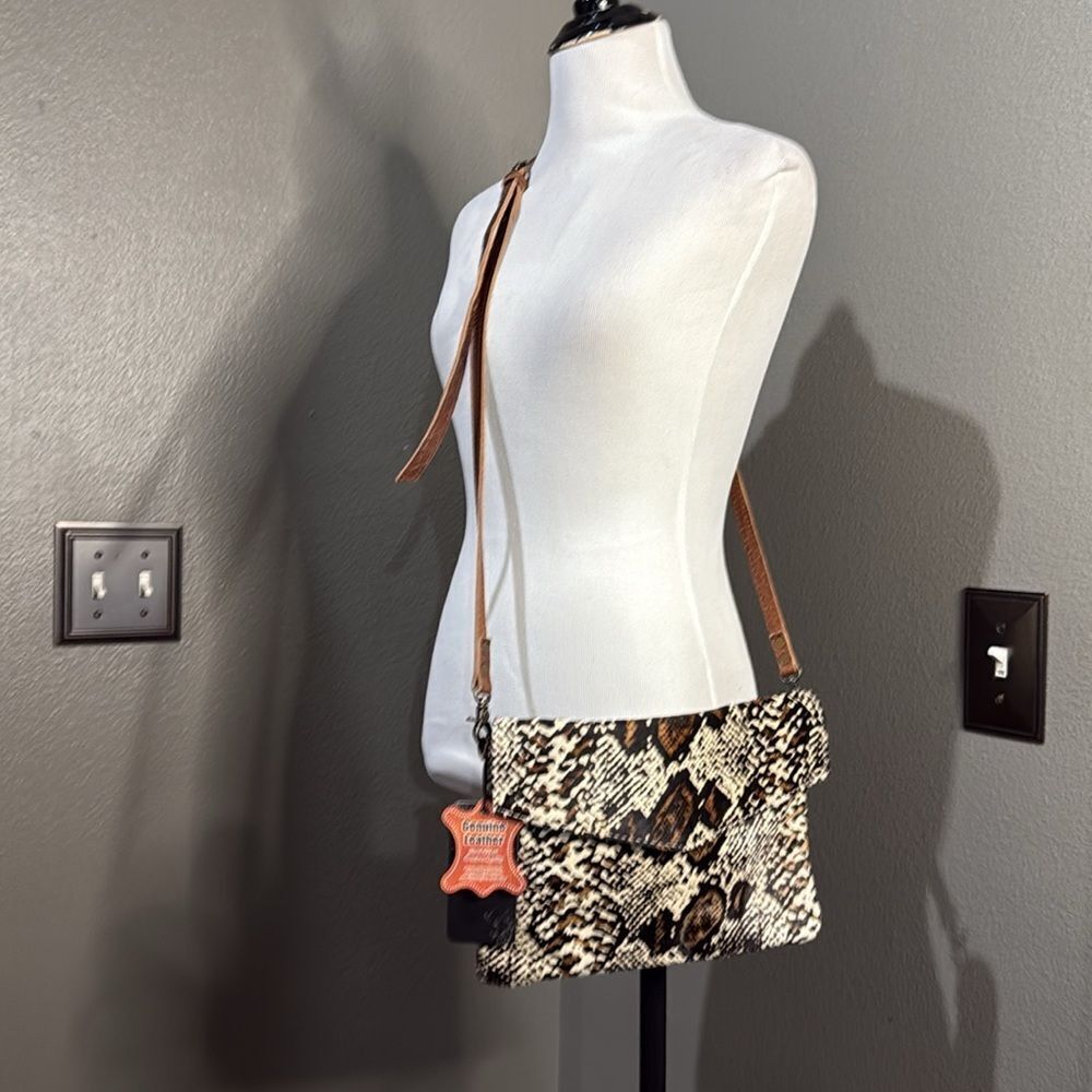 NWT AD American Darling ADBGS178I Envelope Hair On Genuine Leather women bag